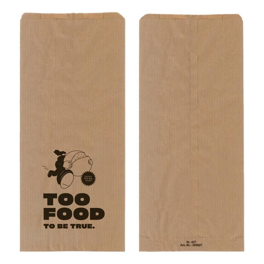 Faltenbeutel 'Food' | Kraftpapier | 16+6x36cm | braun