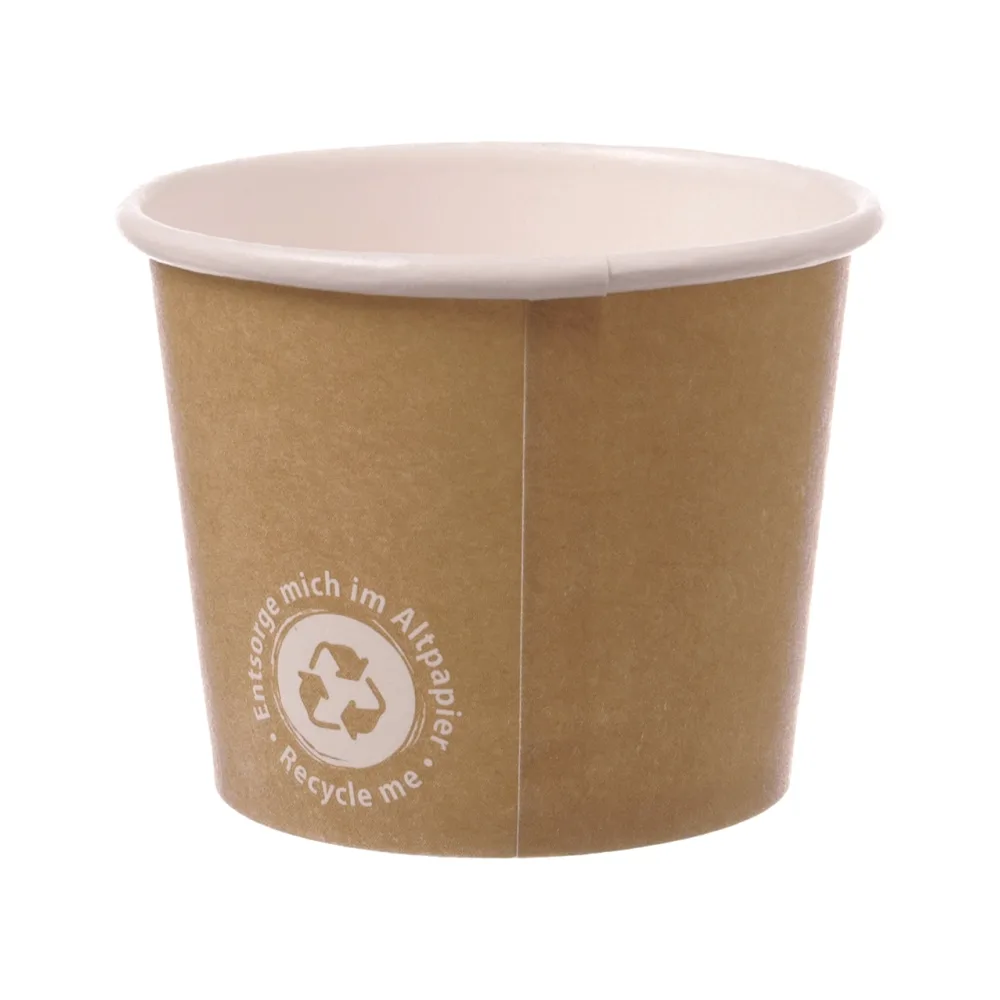 Eisbecher To Go "Recycle Me" | Pappe | braun