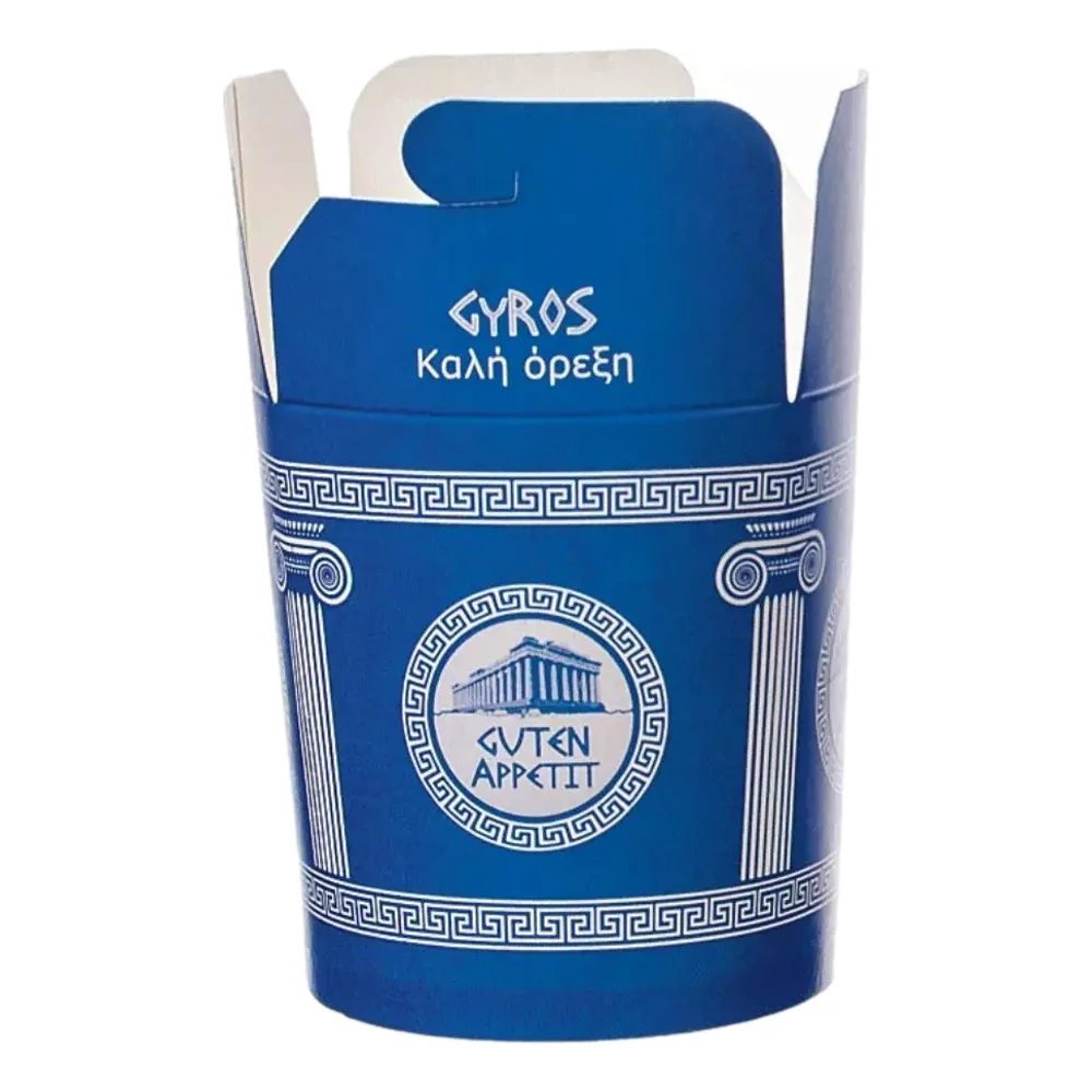 Gyrosboxen | Karton | 470ml | rund | blau
