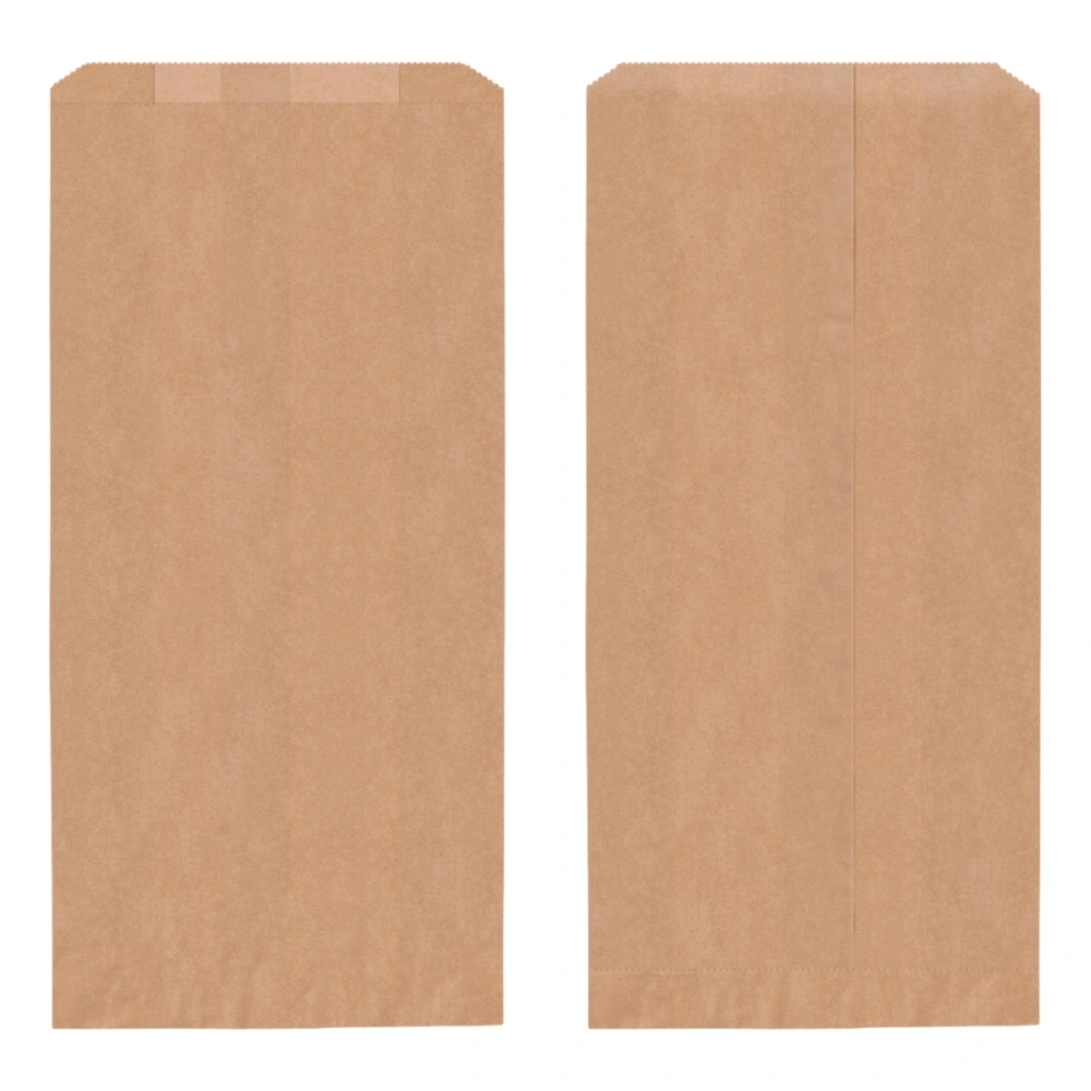 Faltenbeutel unbedruckt glatt | Kraftpapier | 14+6x28cm | braun