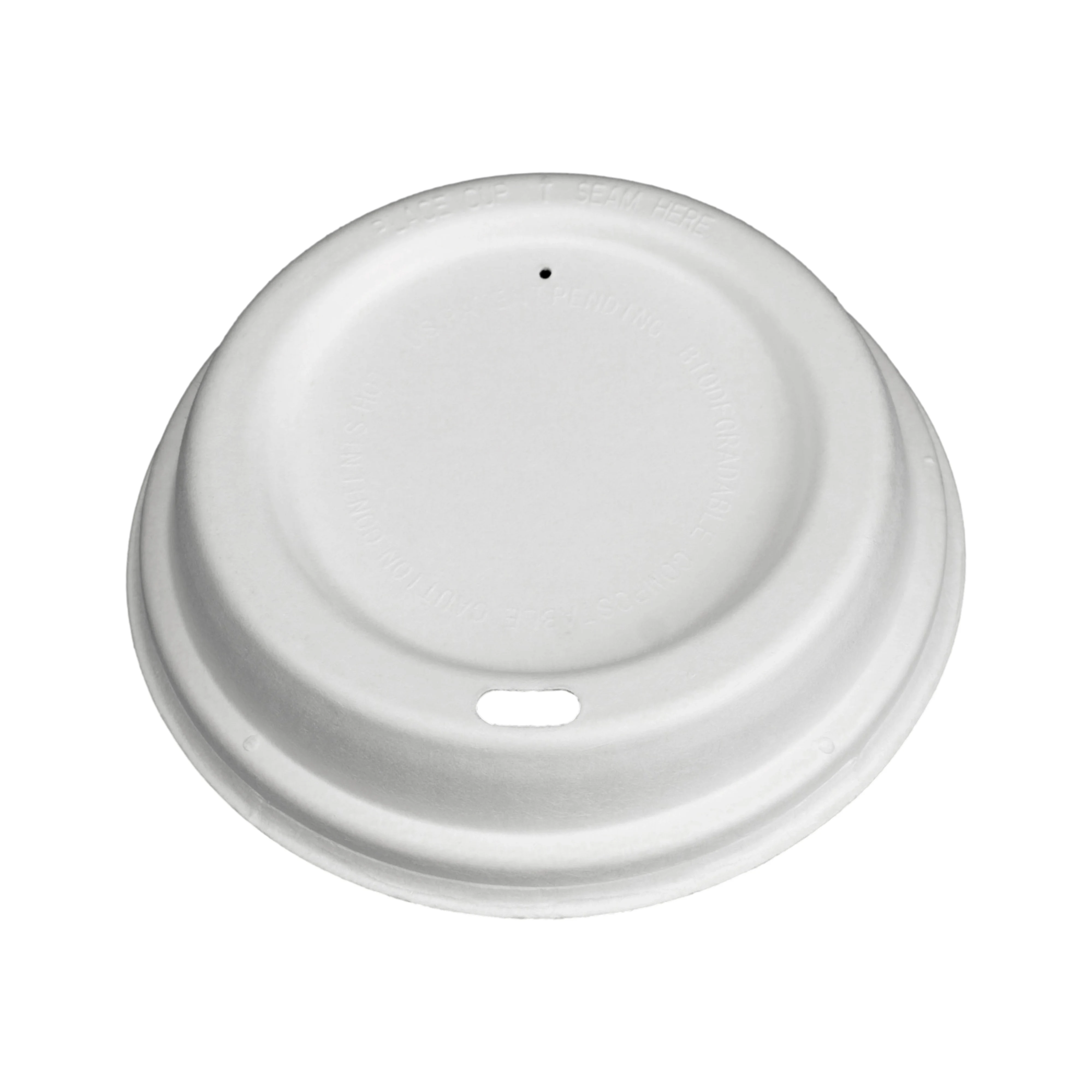 Bagasse Deckel für Kaffeebecher | weiß