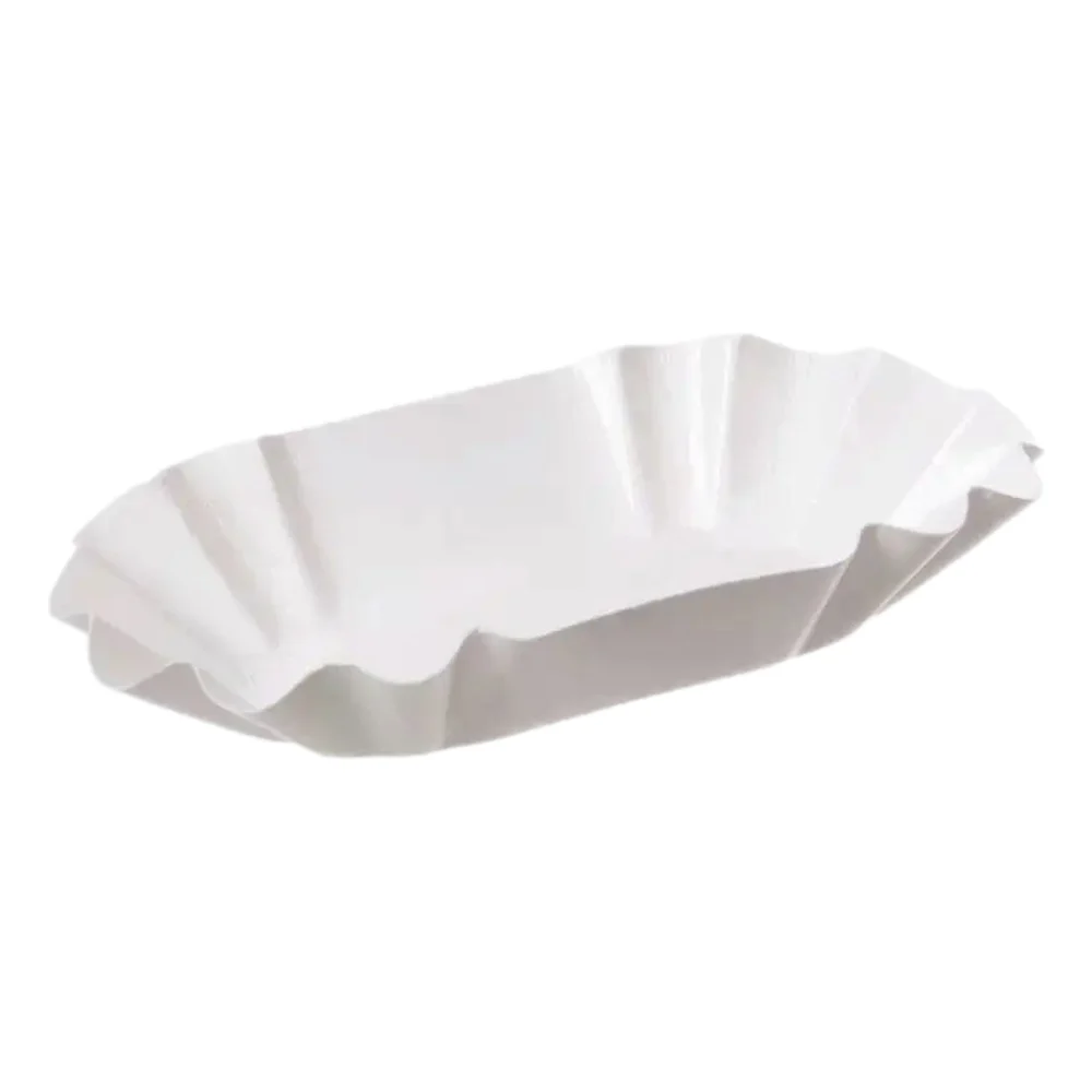 Pommesschalen/Pappschalen | Papier | oval | weiß