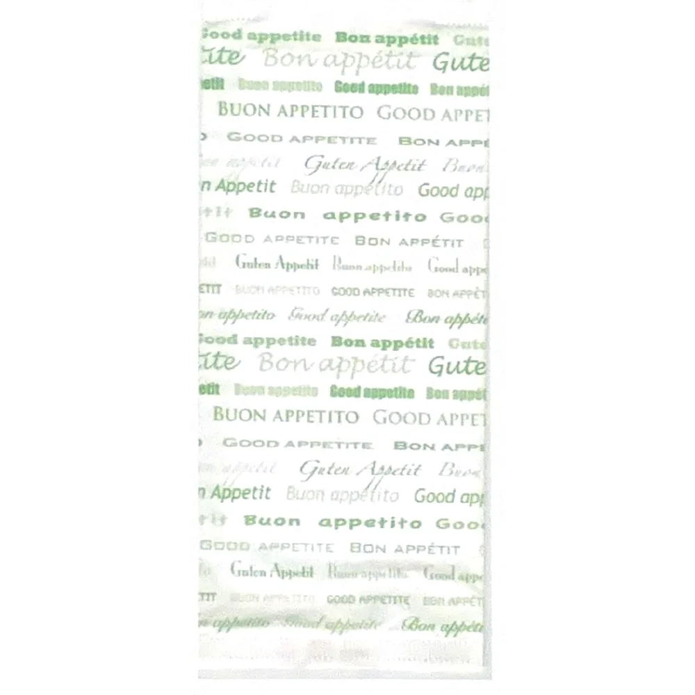 Bestecktaschen "Guten Appetit", Papier, grün/weiß