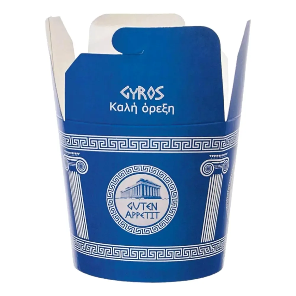 Gyrosboxen | Karton | 710ml | rund | blau