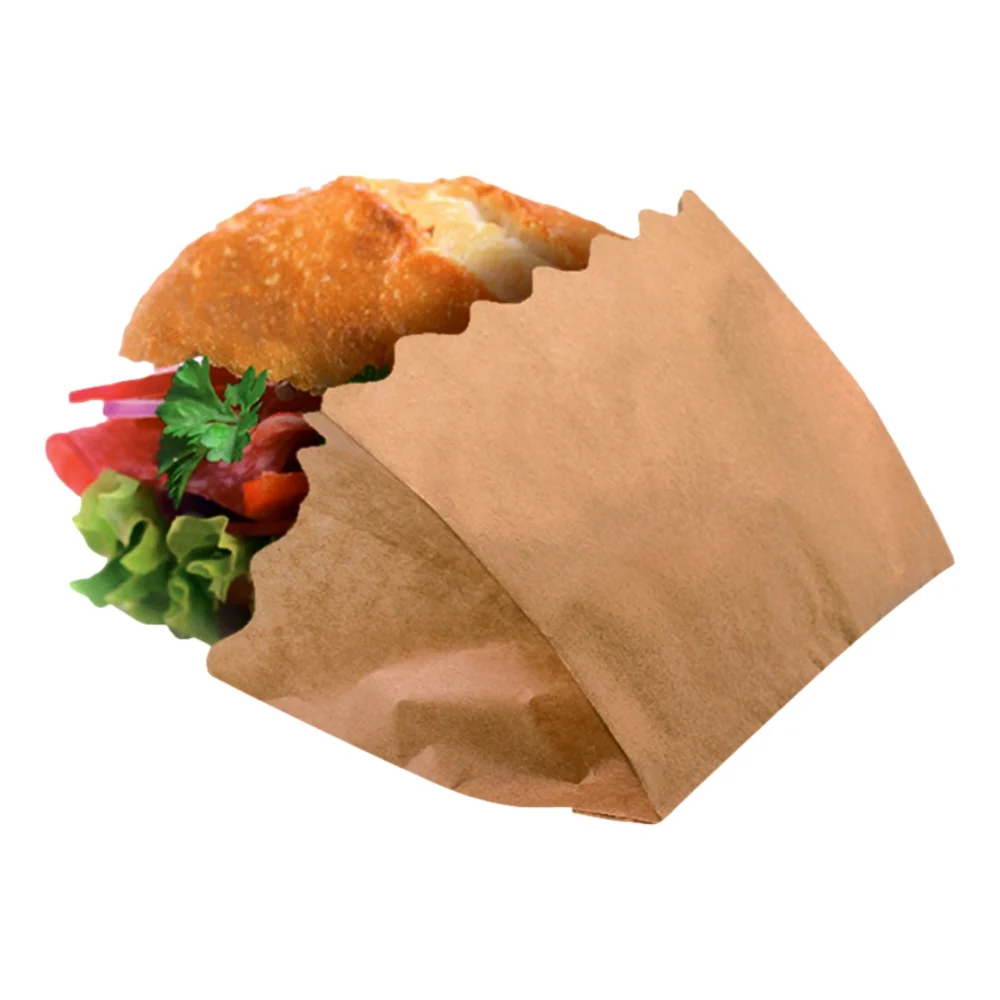 Snacktasche mit Fettbarriere | Kraftpapier | 120x50x90mm | natur