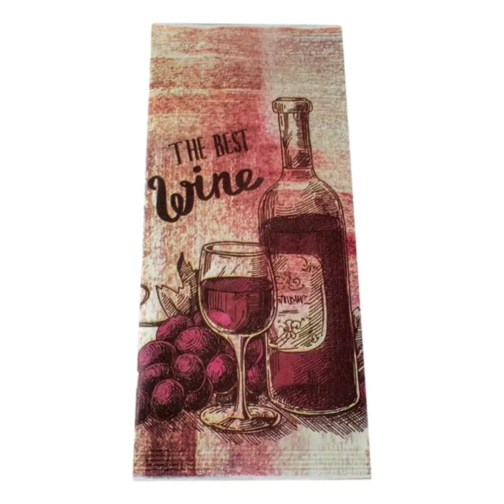 Bestecktaschen inkl. Serviette "Best Wine" | Papier | 25x10,5cm | 2-lagig | 1/8-Falz