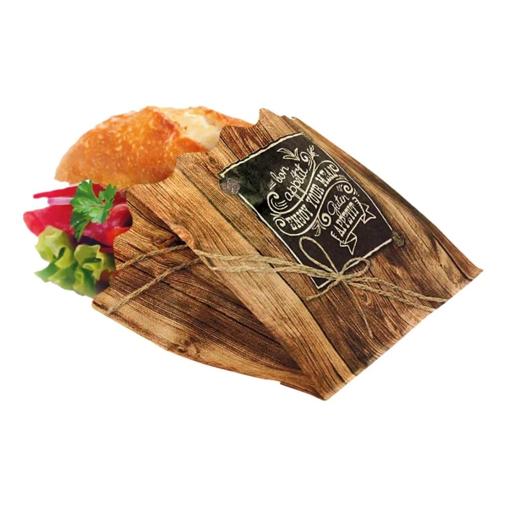 Snacktasche "Enjoy" mit Fettbarriere | Kraftpapier | 120x50x90mm | natur