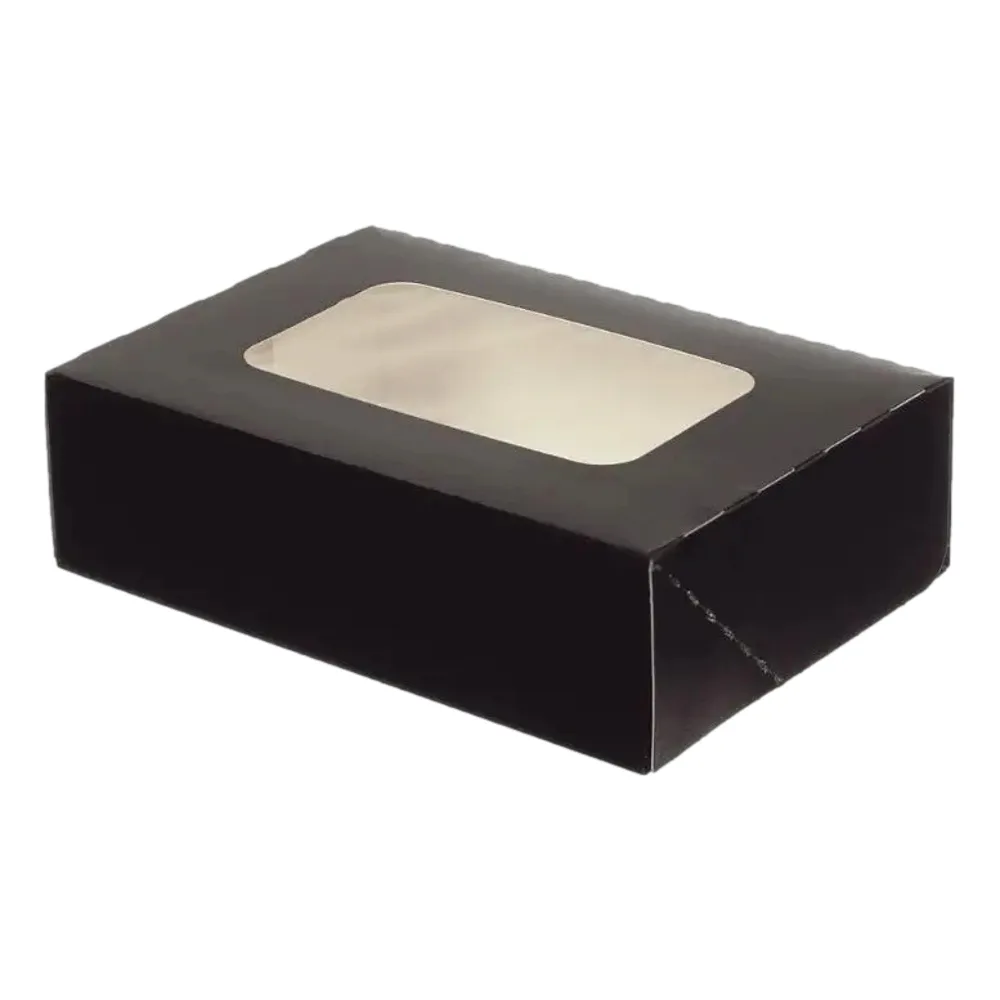 Sushi-Boxen | Karton | mit Fenster | schwarz