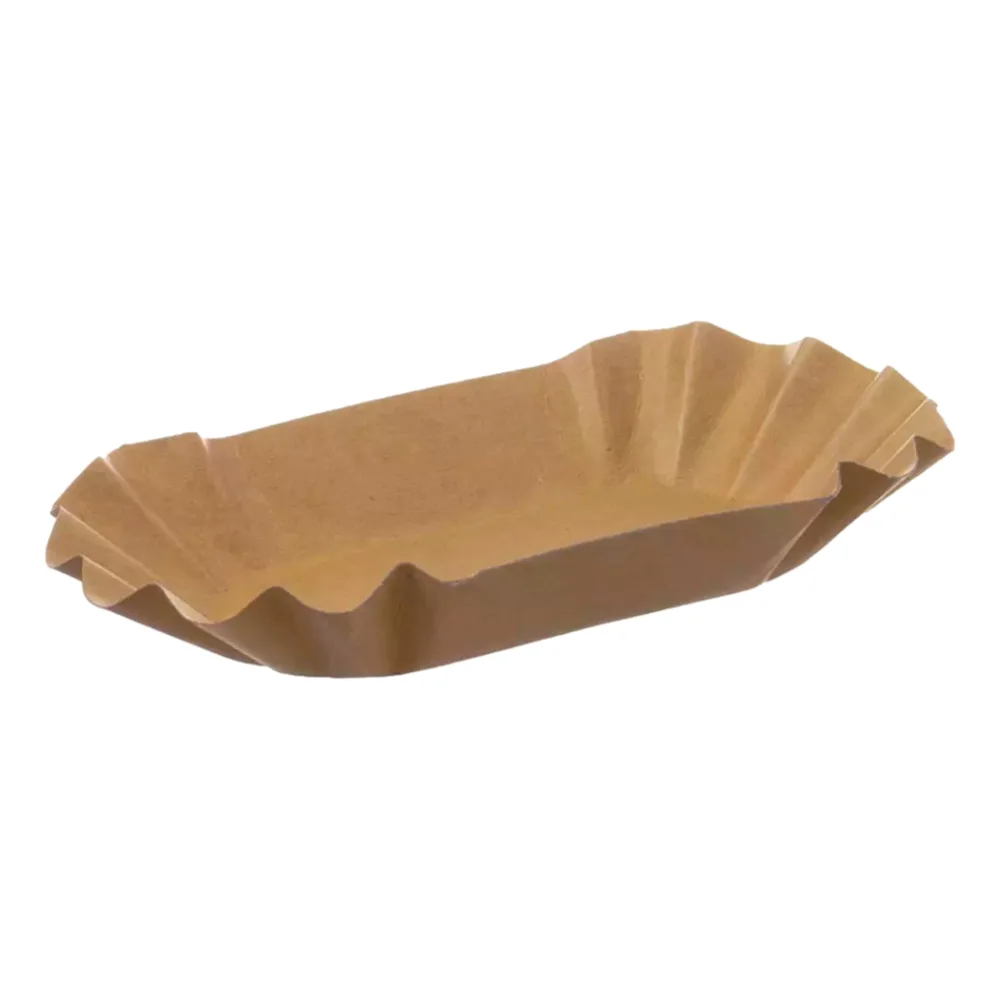 Pommesschalen Bio-51 | Papier | 90x140x30mm | oval | braun