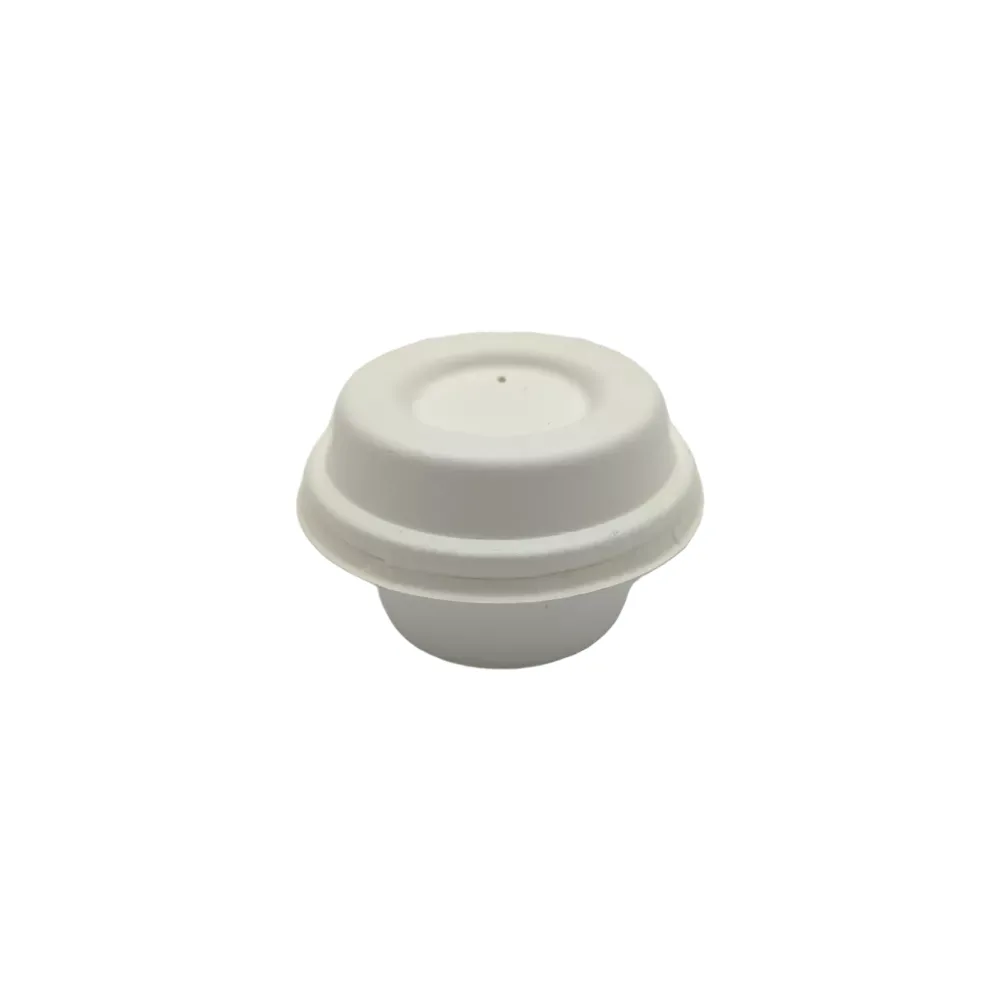 Verpackungsbecher m. Deckel | Bagasse | 30ml | natur