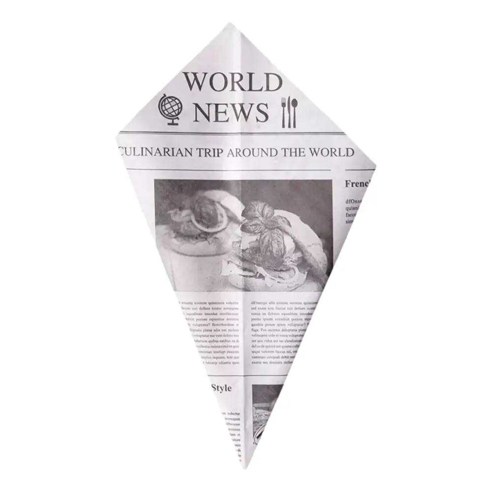 Pommestüten/Spitztüten "Newspaper" | Pergamentersatz | weiß