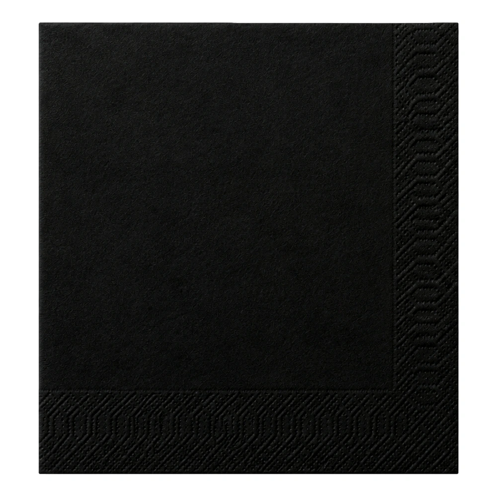 Tissue Serviette 1/4 Falz in schwarz