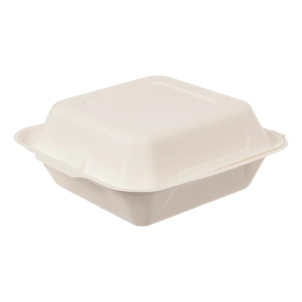 Hamburger-Boxen | Bagasse | 193x185x78mm | IP6XL | natur