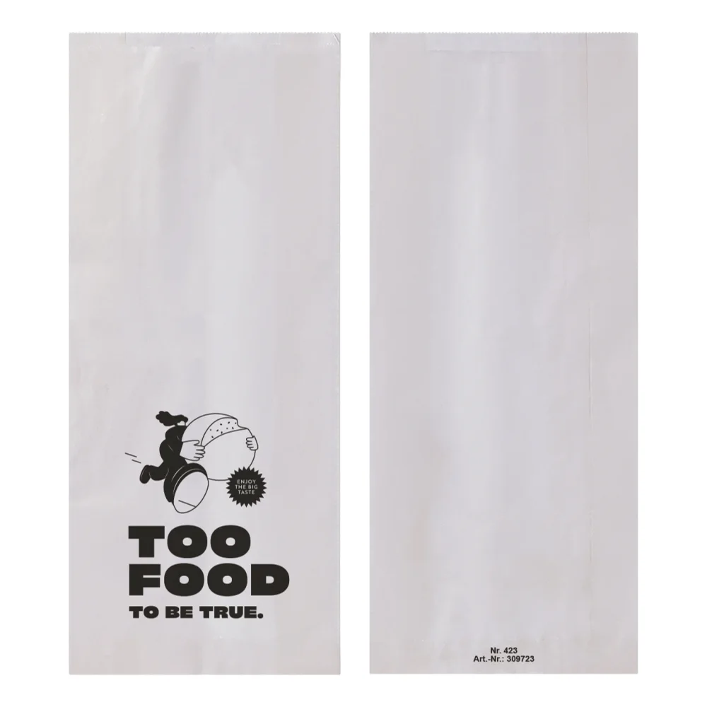 Faltenbeutel 'Food' | Kraftpapier | 14+6x32cm | weiß