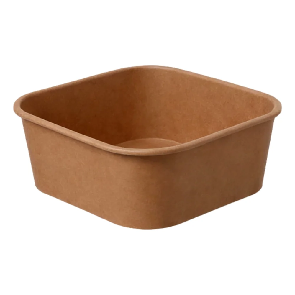 Salatschalen "PE" | Kraftpapier | quadratisch | braun