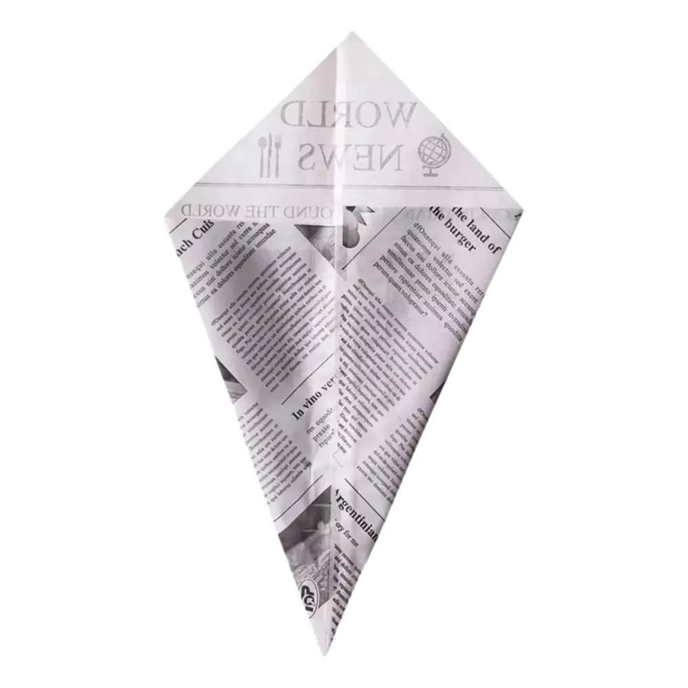 Pommestüten/Spitztüten "Newspaper" | Pergamentersatz | weiß