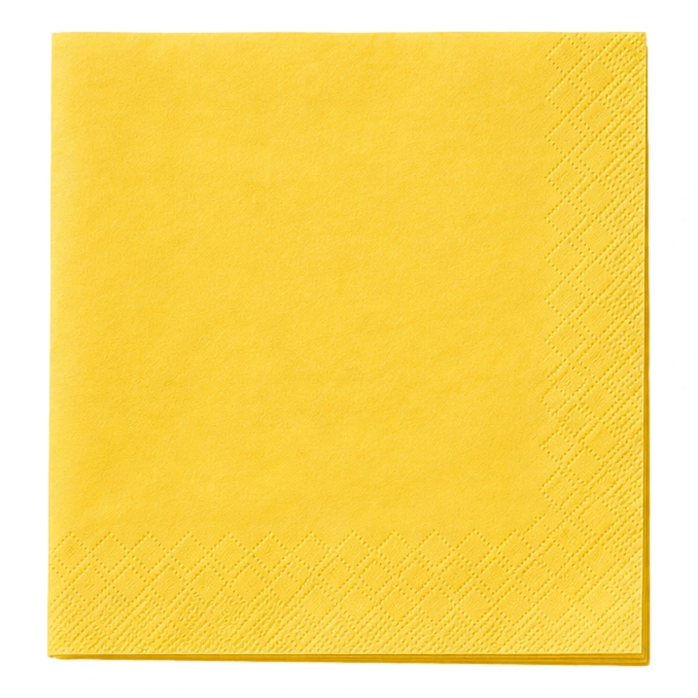 Tissue Serviette 1/4 Falz in gelb