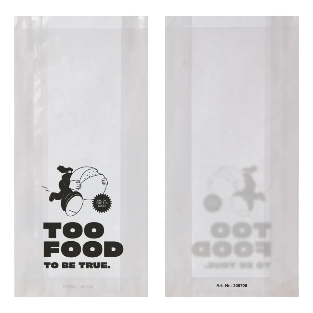 Faltenbeutel 'Food' | Kraftpapier | weiß