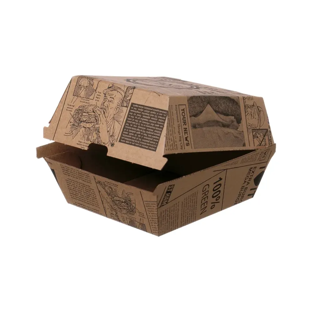 Hamburger-Boxen "Take Me" | Wellpappe | braun