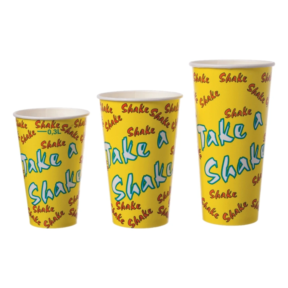 Trinkbecher "Shake" | Pappe | Gelb