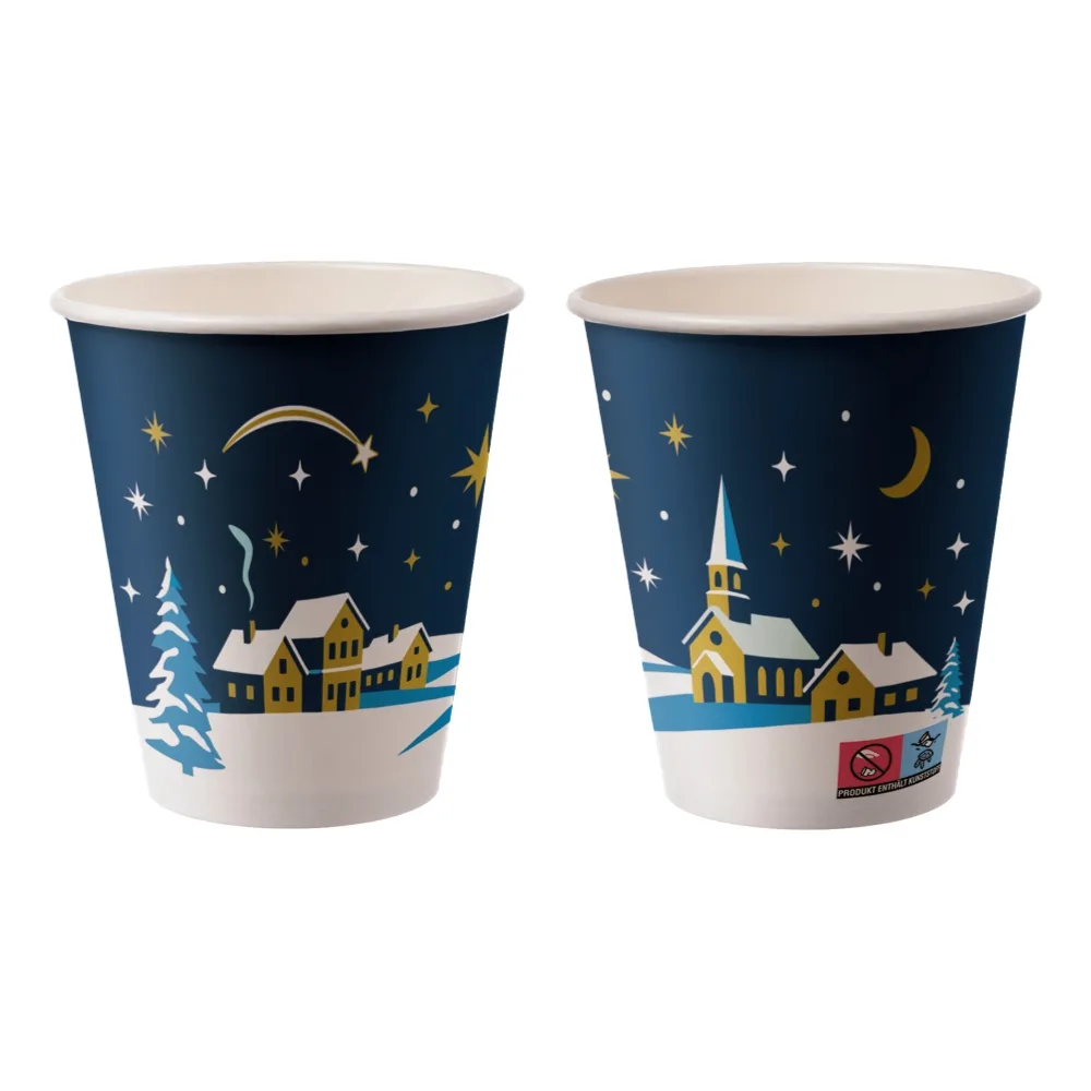 Glühweinbecher „Winter“ | Pappe | 200ml | Ø80mm