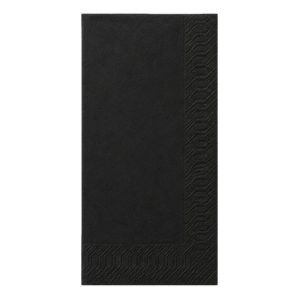 Tissue Serviette 1/8 Falz in schwarz