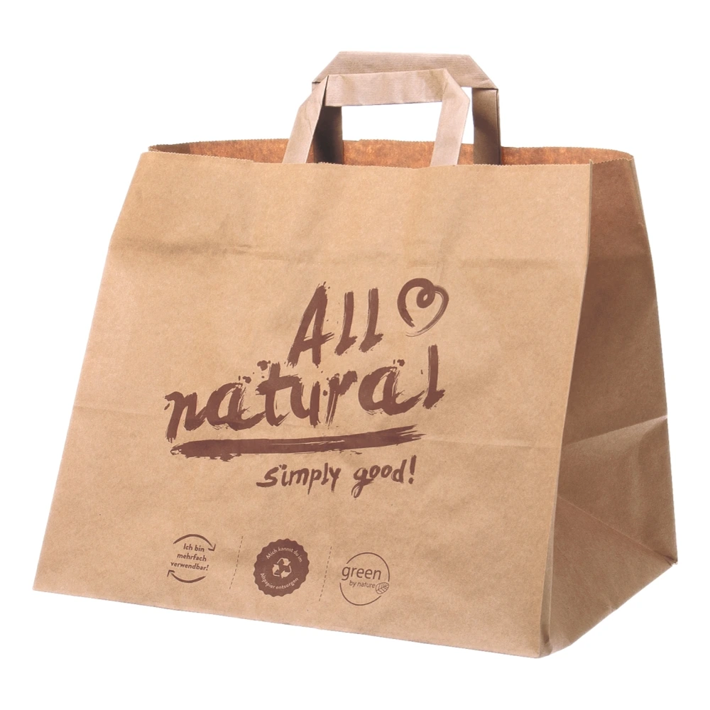 Papiertragetaschen „All Natural“ | 32×22×26 cm | Kraftpapier | braun