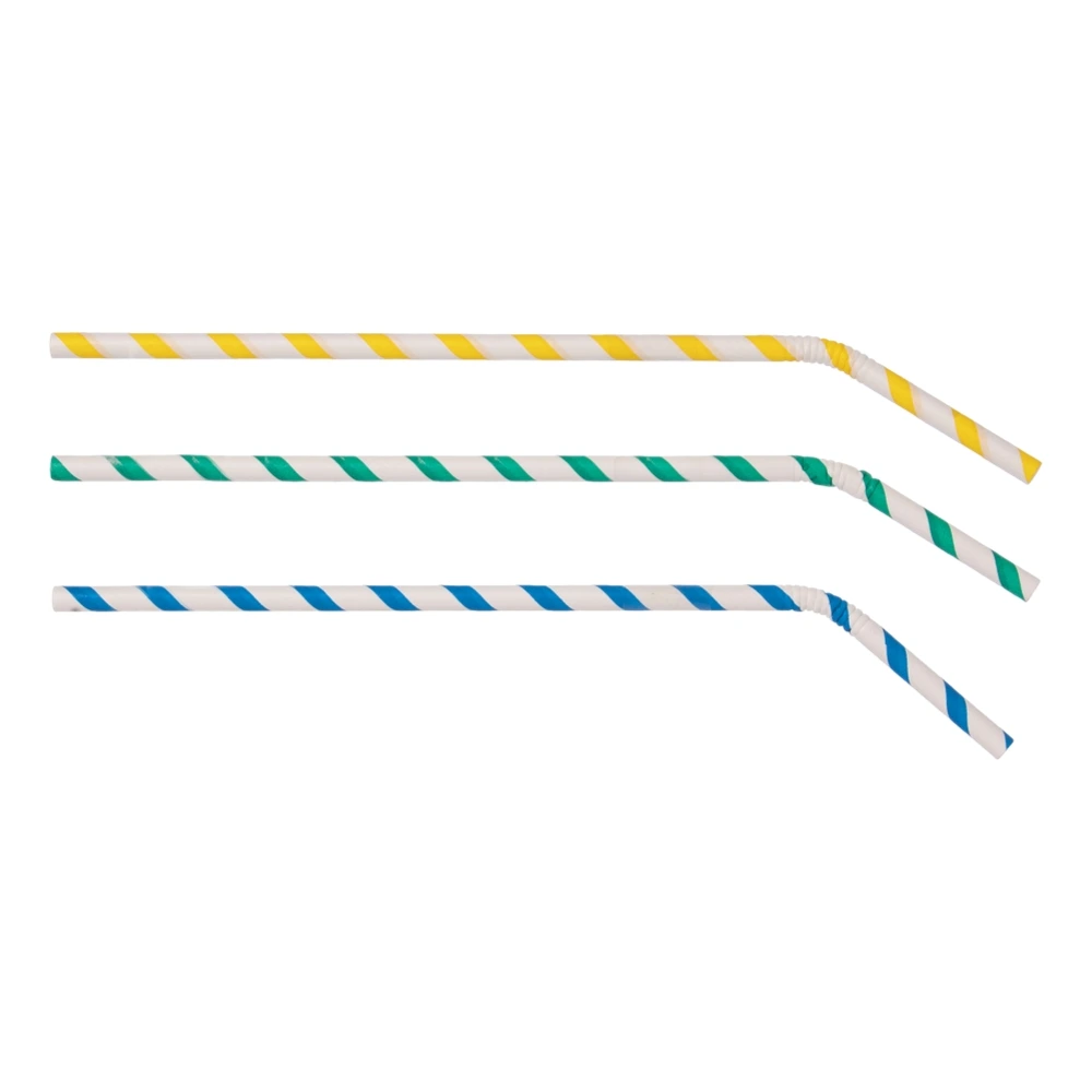 Trinkhalme/Strohhalme | flexibel | Papier | Ø5,8x220mm | bunt